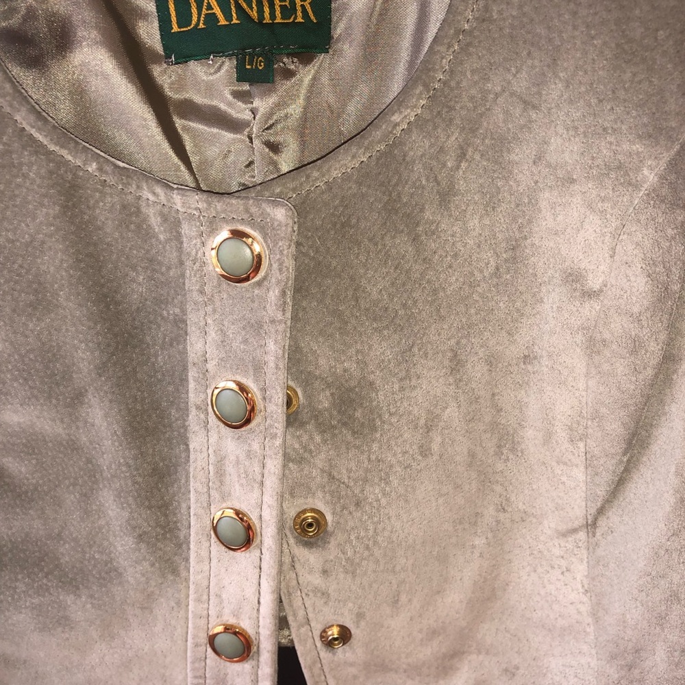 Beautiful fitted suede vest cot with buttons